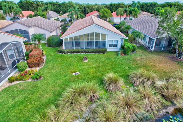 aerial view featuring a residential view