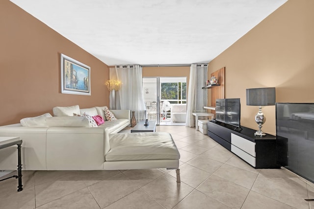 view of tiled living room