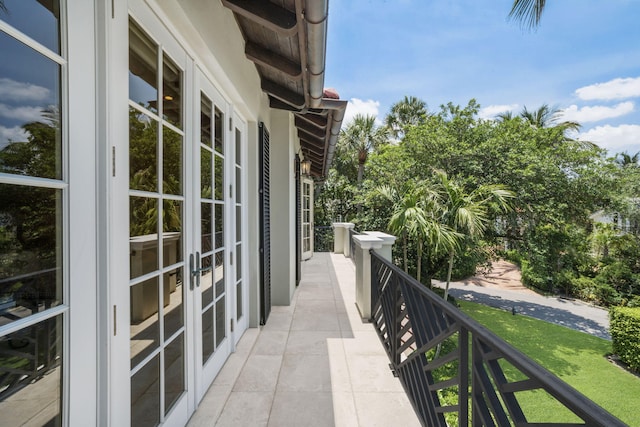 balcony with french doors