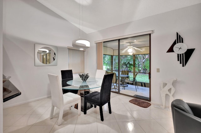 view of tiled dining room