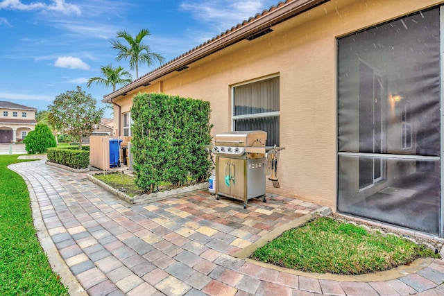 view of patio / terrace with a grill