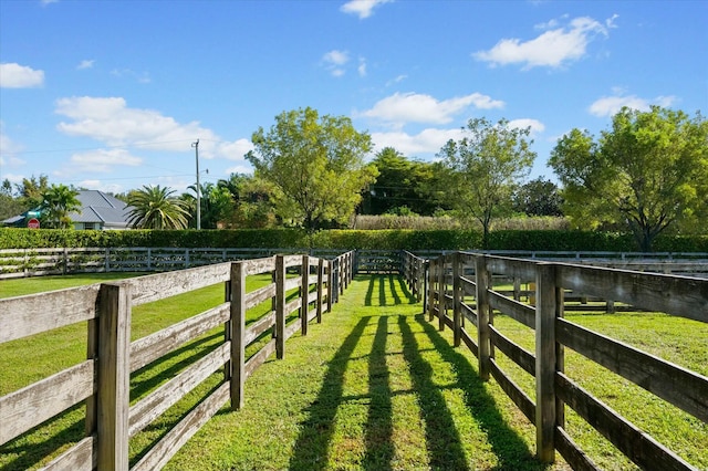 view of yard featuring a rural view