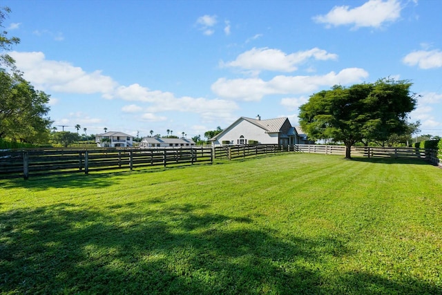 view of yard featuring a rural view