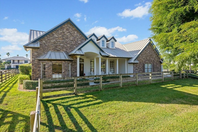 view of front of house with a front yard