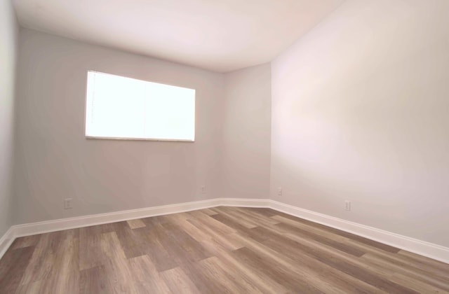 empty room with hardwood / wood-style floors