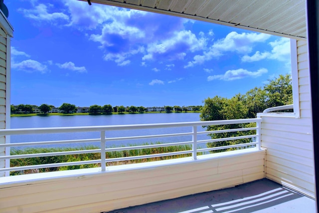 balcony with a water view