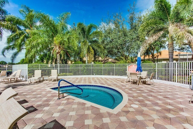 view of pool with a patio