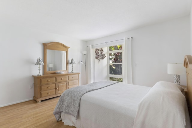 bedroom featuring light hardwood / wood-style flooring