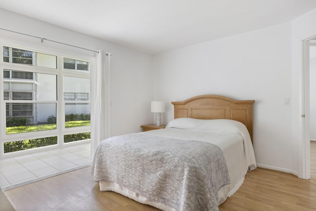 bedroom featuring light hardwood / wood-style flooring