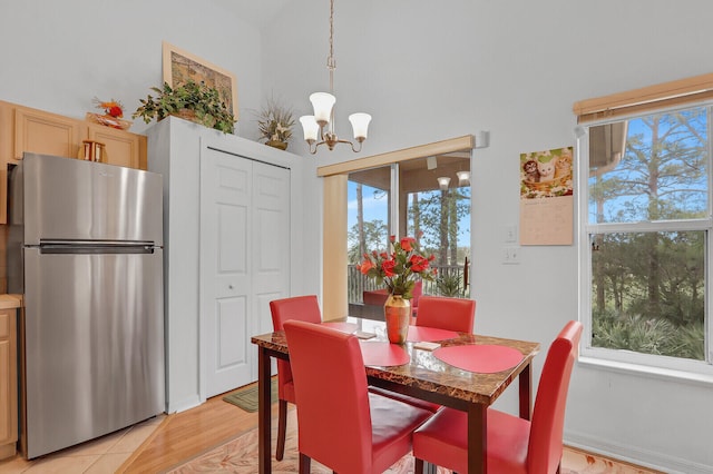 dining room with an inviting chandelier