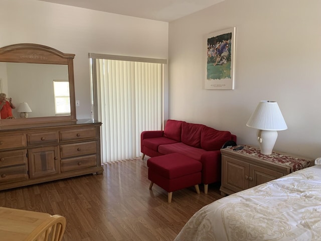 bedroom with wood-type flooring