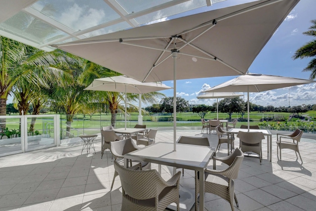 view of patio with outdoor dining area