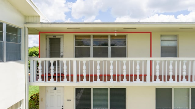 exterior space with a balcony