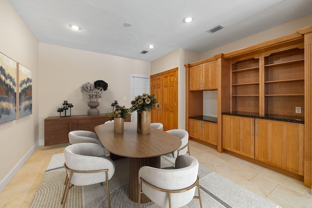 view of tiled dining area