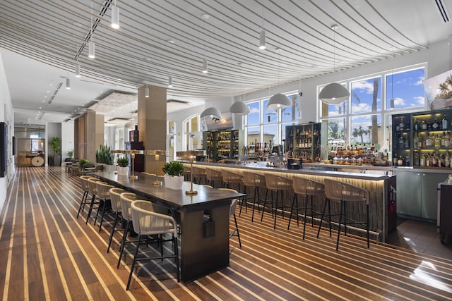 bar with dark colored carpet