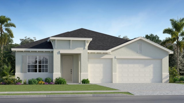 view of front of home with a garage