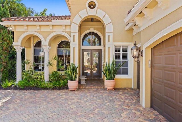 entrance to property with french doors