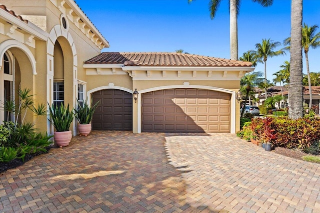 exterior space featuring a garage