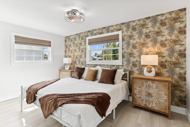 bedroom featuring light hardwood / wood-style floors