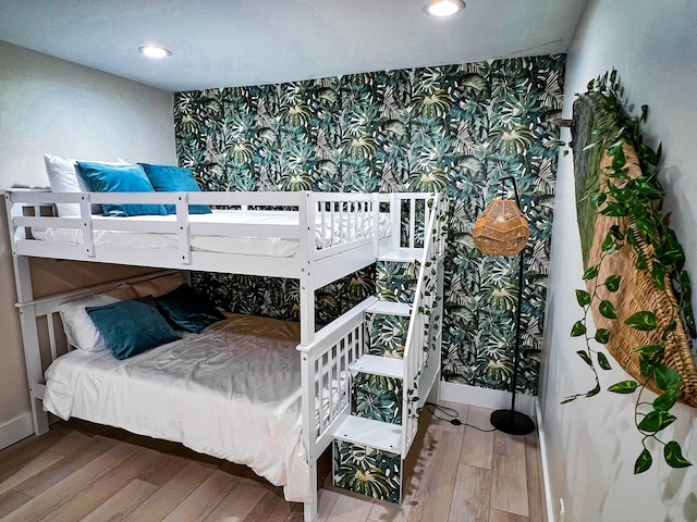 bedroom featuring hardwood / wood-style flooring