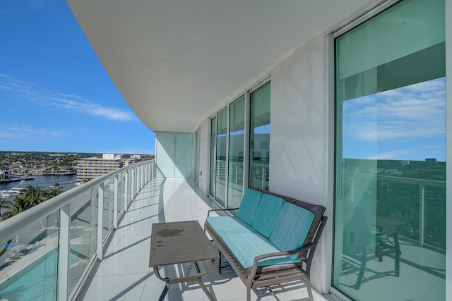 balcony with a water view