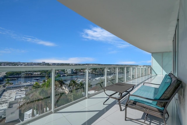 balcony with a water view