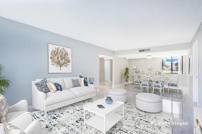 view of tiled living room