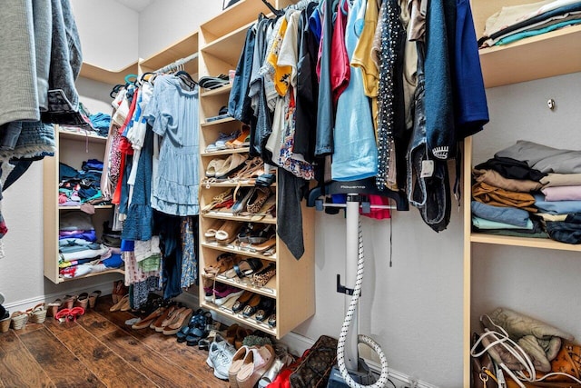 spacious closet with wood-type flooring