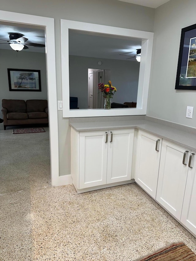 bathroom featuring ceiling fan