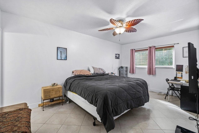 bedroom featuring ceiling fan