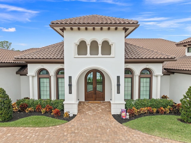 view of front of home featuring french doors