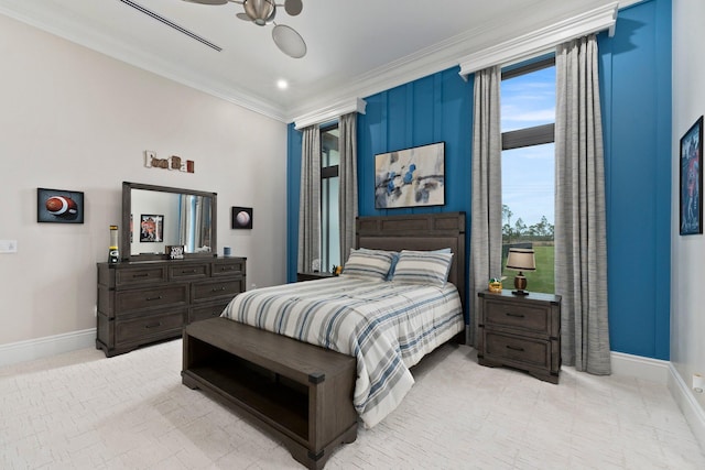 bedroom featuring ornamental molding