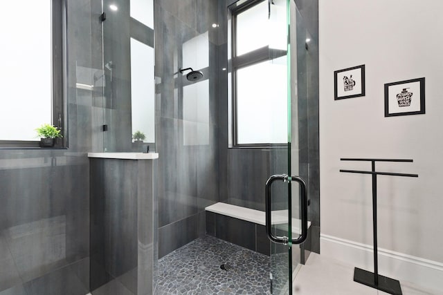 bathroom with walk in shower