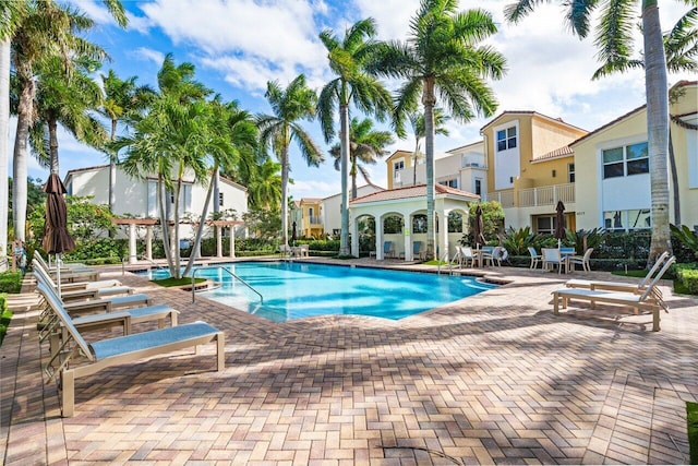 view of pool with a patio area