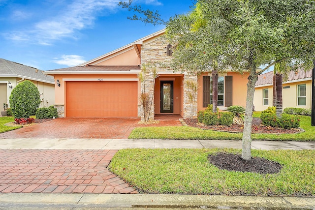 view of front of home with a garage