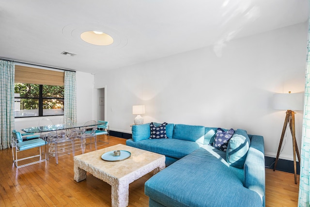 living room featuring hardwood / wood-style flooring