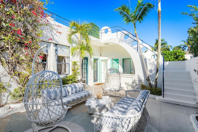 view of patio with an outdoor living space