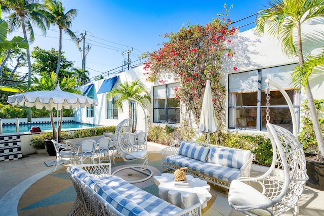 view of patio / terrace with an outdoor living space