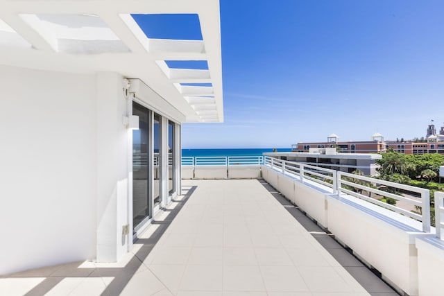 balcony with a water view