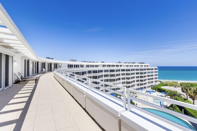 balcony with a water view