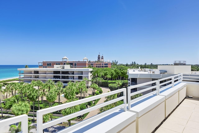 balcony with a water view