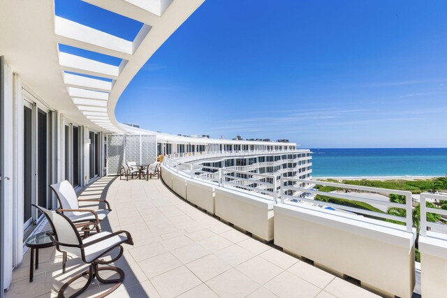 property view of water with a view of the beach