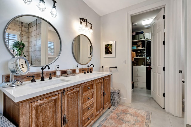 bathroom featuring vanity and tile patterned floors