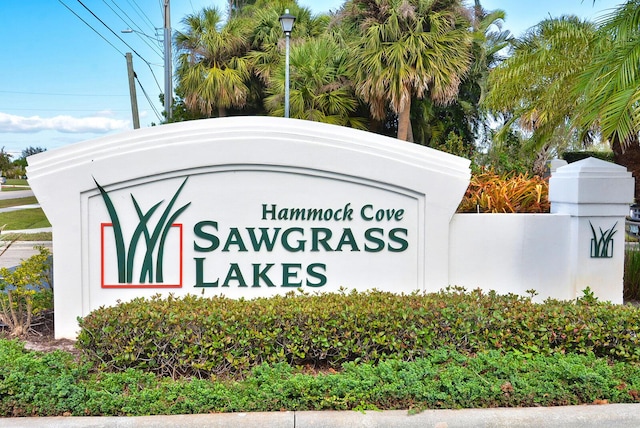 view of community sign