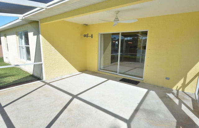 view of patio / terrace with ceiling fan