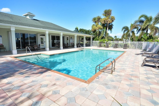 view of pool featuring a patio area