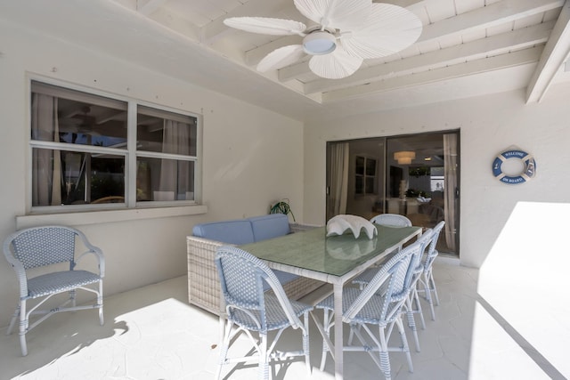 view of patio / terrace featuring ceiling fan