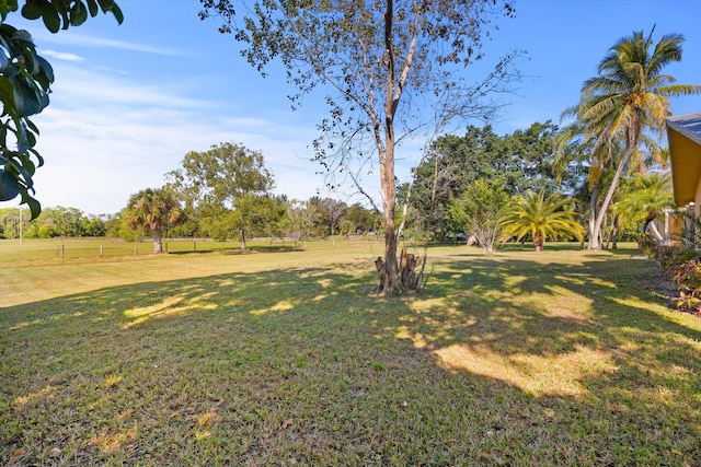 view of yard featuring a rural view