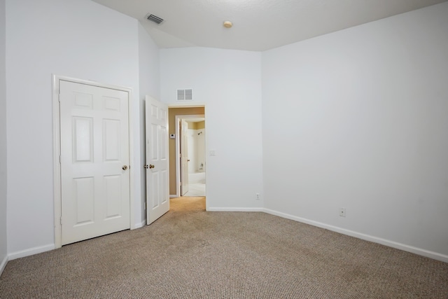 unfurnished bedroom with light carpet