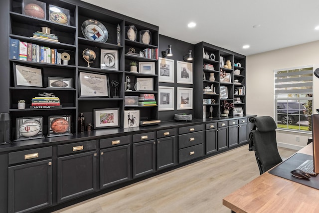 office featuring light hardwood / wood-style floors